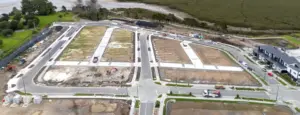 Aerial view of civil works area in Hobsonville Point